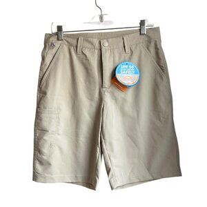 New Columbia Mens 30 PFG Beige Cargo Shorts Omni-Shade UPF 50 Omni-Shield